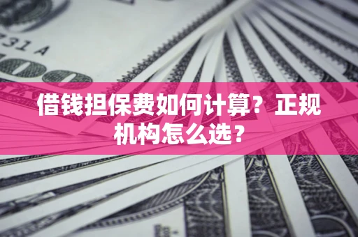 北京借钱担保费如何计算？正规机构怎么选？